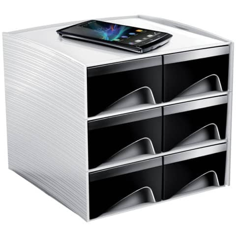 Schubladenbox 6 Laden grau/schwarz CEP 1032220011 MyCube3222