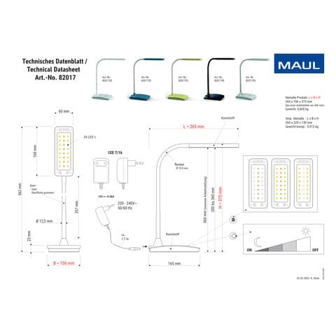 Tischleuchte LED pearly color vario weiß MAUL 82017 02 dimmbar