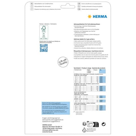 Adressetiketten 94x47mm weiß HERMA 4432 240 Stück permanent haftend