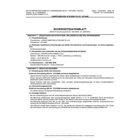 Lasertoner schwarz Q-CONNECT KF14865 Ersetzt TK-310