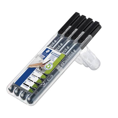 Folienstift Lumocolor 4ST schwarz STAEDTLER 31-9WP4GS sortierte Breiten