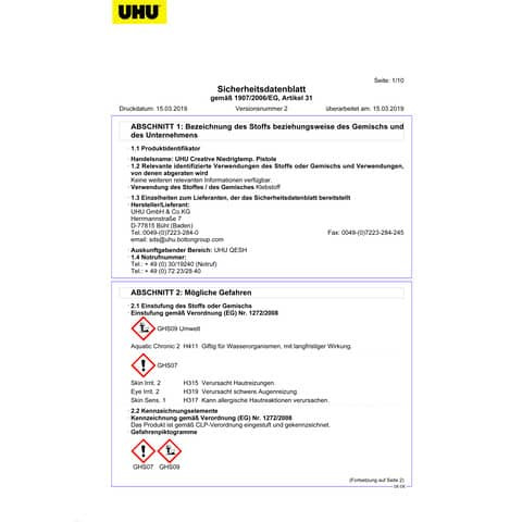 Klebepistole LT110 UHU 48610 Schmelzkleber