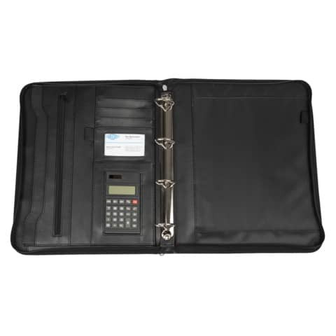 Schreibmappe A4/4R/34mm schwarz WEDO 581101 mit Rechner Kunstleder