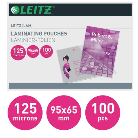 Folientasche 65x95mm 125mic LEITZ 33812 100ST Key Card