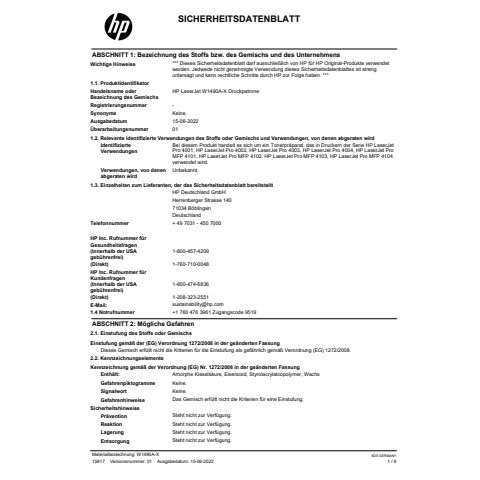Lasertoner Nr. 149A schwarz HP W1490A