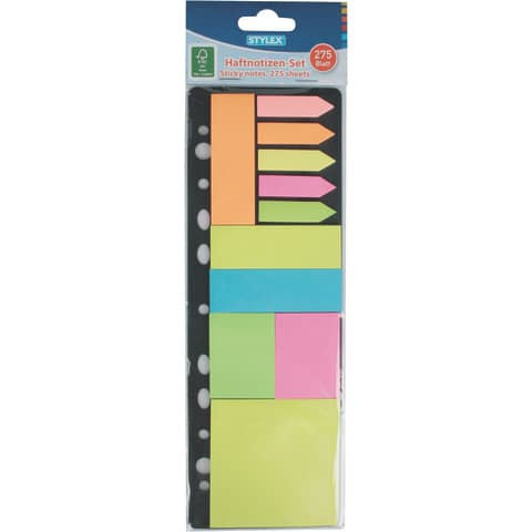 Haftnotizblock Set sortiert STYLEX 31297 275BL