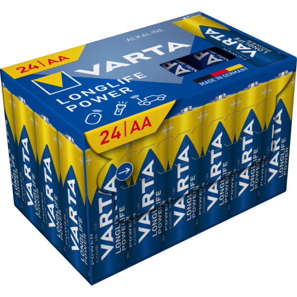 Batterie AA/LR6 24ST Longlife Power blau VARTA 04906 121 134 Mignon Cube Pack
