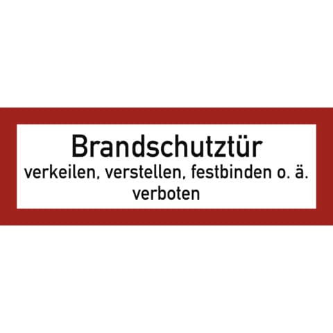 Schild Brandschutztüre Folie MOEDEL 57730 210x74mm
