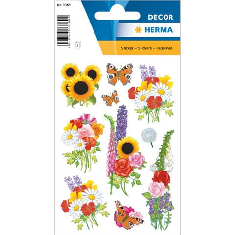 Schmucketikett moderne Blumen 30 Stück HERMA 3369 Decorsticker
