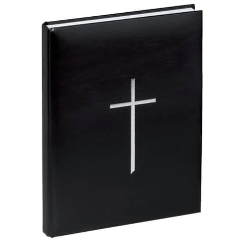 Kondolenzbuch mit Kreuz - schwarz, 120 Blatt