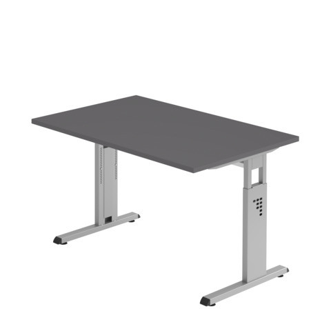 Schreibtisch 120x80cm graphit/silber HAMMERBACHER VOS12/G/S