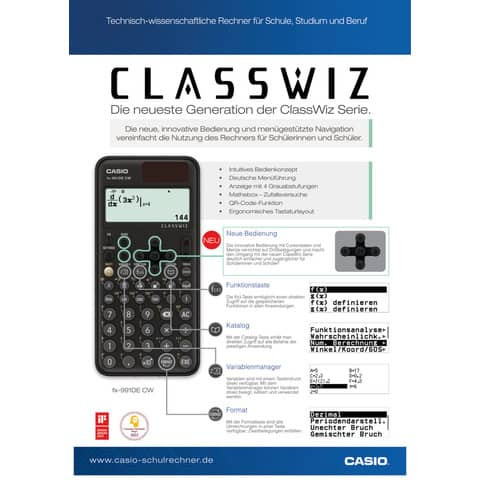 Schulrechner wissenschaftlich schwarz CASIO FX-991DECW