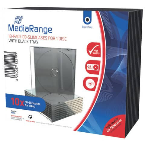 CD Hüllen Slim 10ST schwarz MEDIARANGE BOX32
