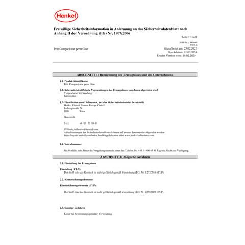 Kleberroller Pritt Compact ablösbar HENKEL 9H ZCGNB