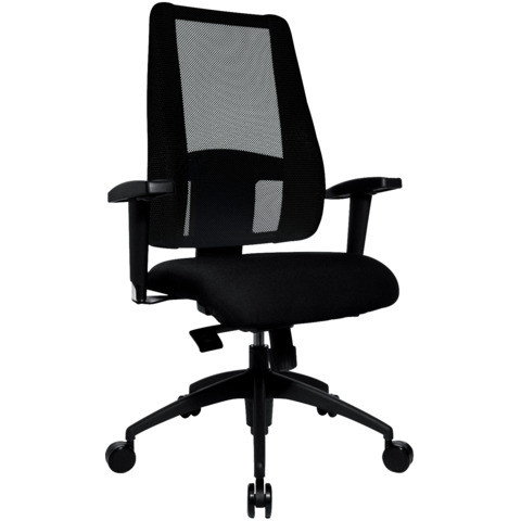 Drehstuhl inkl. AL schwarz/schwarz TOPSTAR LT20BTW500H weiche Rollen