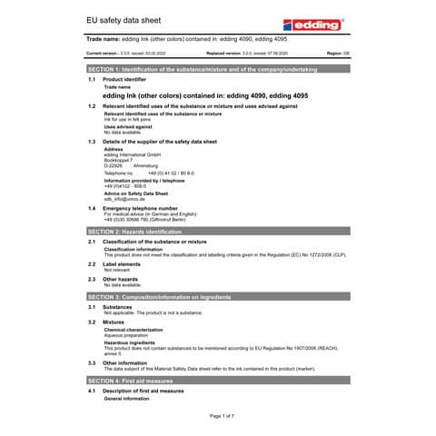 Windowmarker 4095 2-3mm blau EDDING 4095-003 Kreidemarker Rundspitze