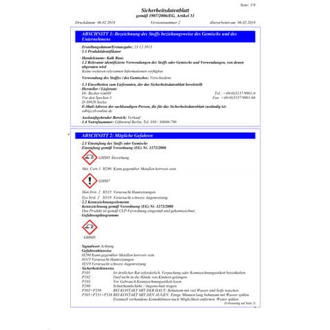 Entkalkungsflüssigkeit Kalk-Raus 1L Dr. Becher 47017
