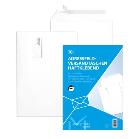 Versandtasche B4 m.F.10ST HK 120g weiß MAILMEDIA 30002546 Adressfeldtasche