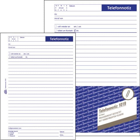 Telefonnotizbuch A5 50BL ZWECKFORM 1019