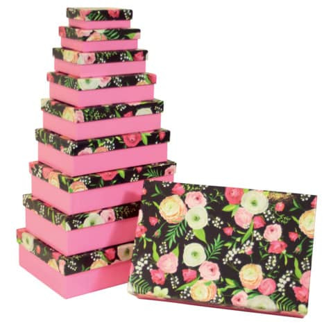 Geschenkkarton Blumen 45101 10tlg Flach
