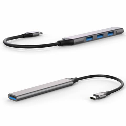 Hub USB-C 4in1 spacegrau 4SMARTS 328096 3x USB-A 2.0 + 1x USB-A
