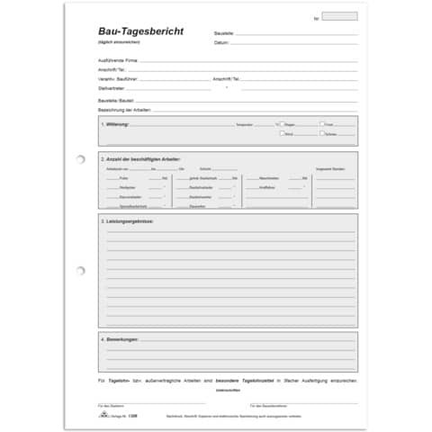 Bautagesbericht A4/3x50BL RNK 1306