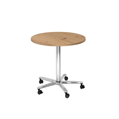 Besprechungstisch rund asteiche/chrome HAMMERBACHER MONT.VST08/R/C 80 cm rund