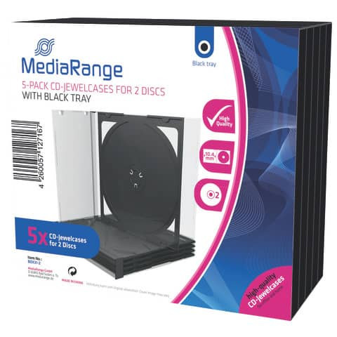 CD Hüllen Standard 5ST schwarz MEDIARANGE BOX31-2