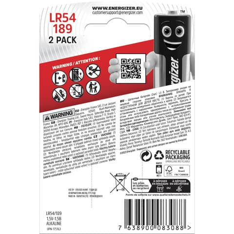 Knopfzellen-Batterie 189/LR54/AG10 2ST ENERGIZER E301536701 Alkali Mangan