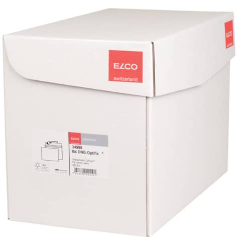 Briefhülle B4 120g 250ST weiß ELCO 34988 Office Box Heftklebung