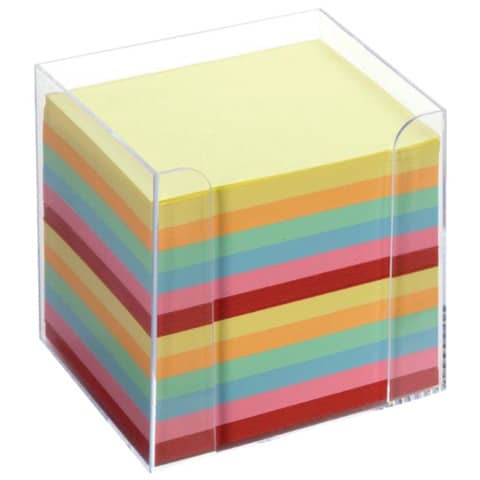 Zettelbox 9.5x9.5x9.5 glasklar FOLIA 9902 Zettel intensivfarb