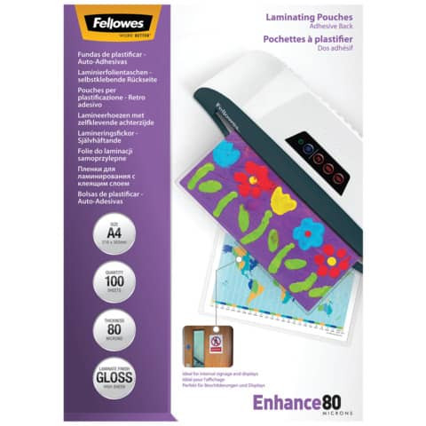 Laminierhülle 100ST A4 FELLOWES 5302202 selbstkl.