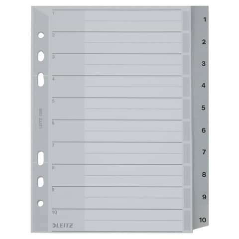 Register Plastik A5 1-10 grau LEITZ 1285 10tlg