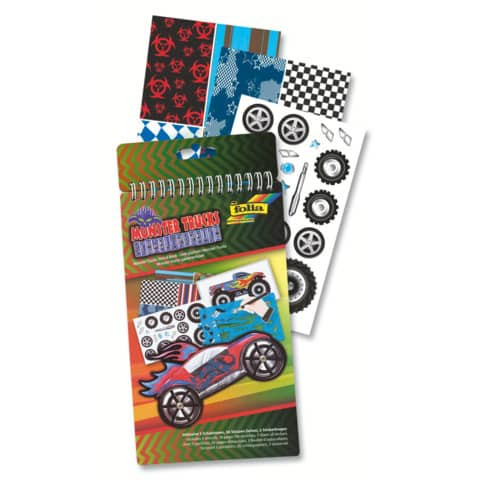 Schablonenbuch Monster Trucks FOLIA 41104 14,2x24cm