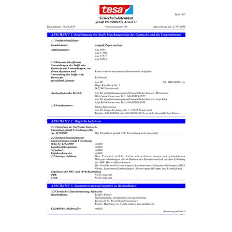 Packband Papier 50mmx50m braun TESA 57180-00000-03 reißfest eco