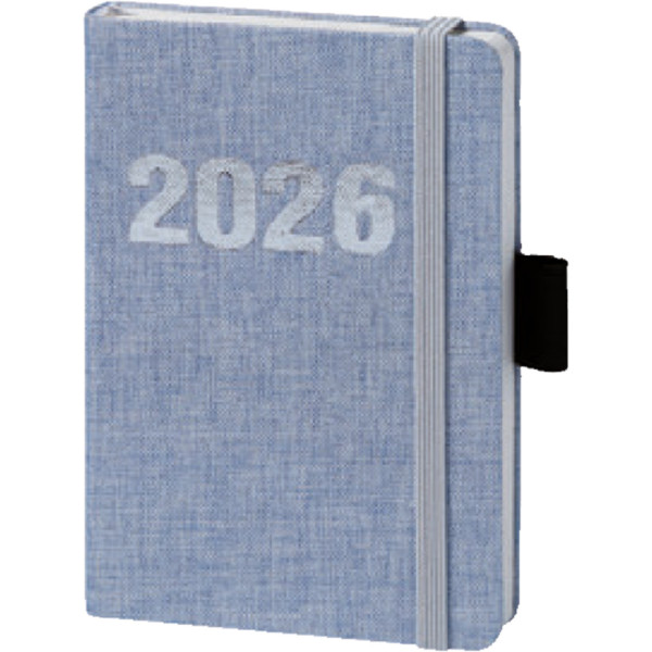 Buchkalender V Book, A6, 1W/2S, Leinenoptik, hellblau BSB 02-0347