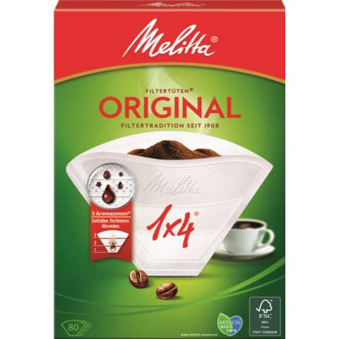 Kaffeefilter 1x4 Aromapor 80St weiß MELITTA 374293 / 2146199000