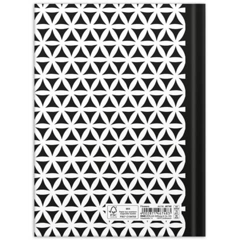 Notizbuch black&white flowers RNK 46748 A5/96BL punktiert