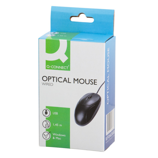3-Tasten-Maus optisch schwarz Q-CONNECT KF04368