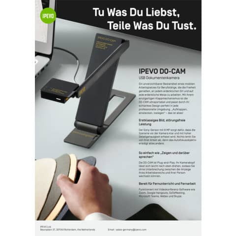 Dokumentenkamera DOK DO-CAM grau IPEVO 390396 - 5-897-3-01-00