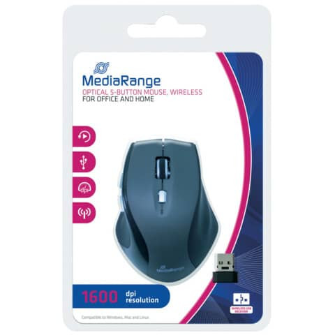 Maus kabellos schwarz MEDIARANGE MROS203/207 OfficeHome
