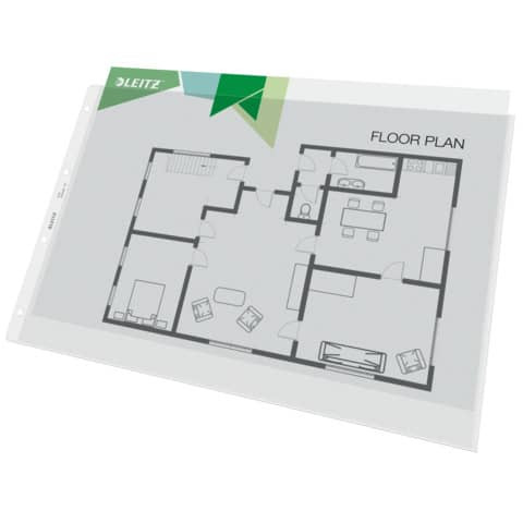 Prospekthülle A3 quer genarbt LEITZ 4703-00-00 ungefalzt