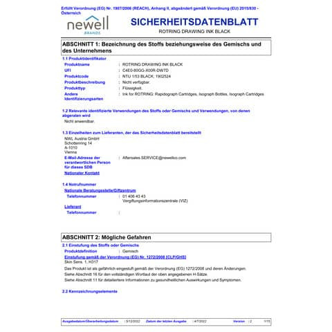 Tuschefüllerkassette Isograph ROTRING S0699380 College