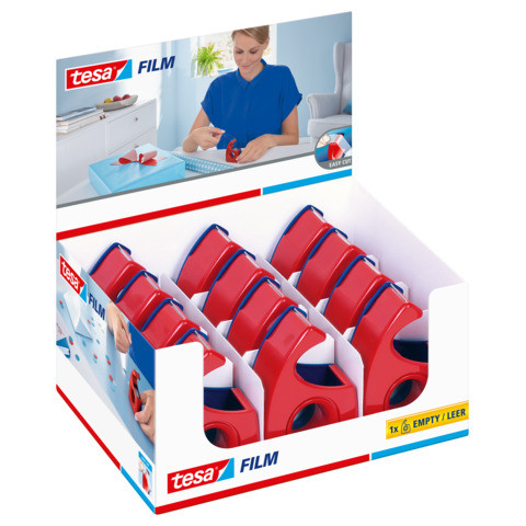 Handabroller 19mm 10m rot/blau TESA 57443-00001-00 leer Easy Cut