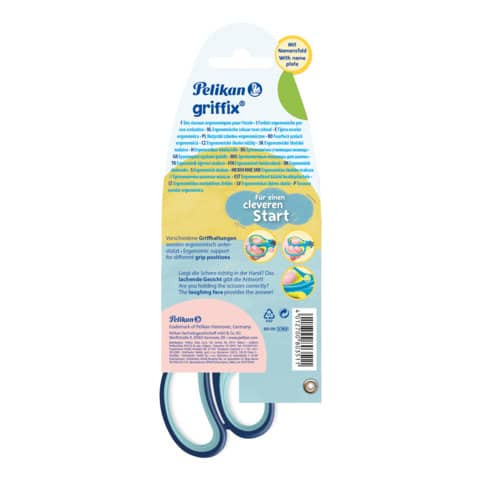 Schulschere Griffix blau links 14cm PELIKAN 100401620 803519 Links rund