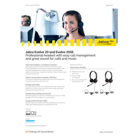 Jabra Evolve 20 Special Edition MS Duo GN AUDIO 166794/4999-823-309