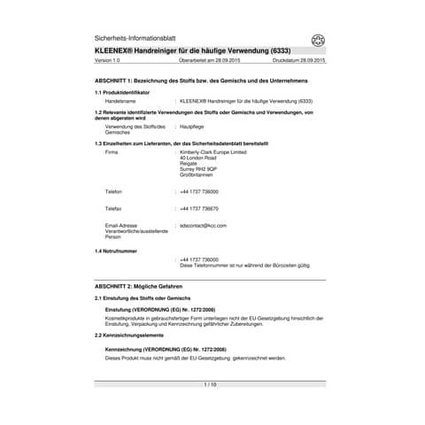 Waschlotion unparfümiert 1 Liter KLEENEX 6333 Sanft transparent