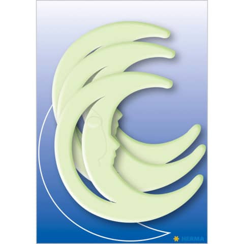 Schmucketikett Leuchtsticker Mond 3 St. HERMA 15018