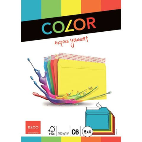 Briefumschlag Color C6 20ST sortiert ELCO 74634.00 100g HK Cello