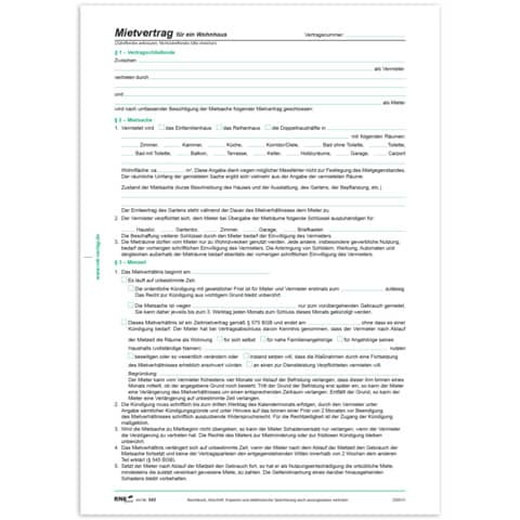 Mietvertrag A4 Haus RNK 545